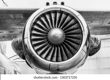 The Engine Of The Plane Close Up