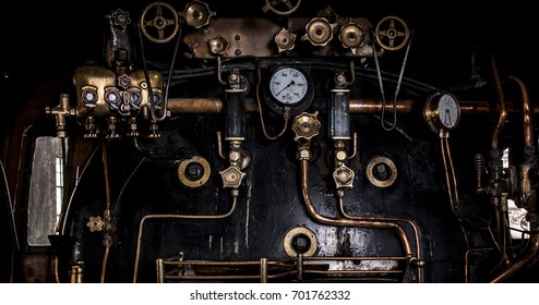 engine room on steam train