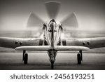 engine start of an historical fighter plane