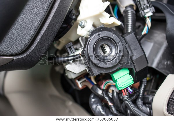 Engine start key hole open for security system of car\
and repair 