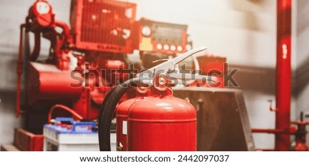 Engineer check fire suppression system,check fire extinguisher tank in the fire control room for safety