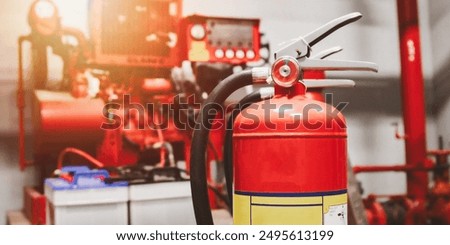 Engineer check fire suppression system,check fire extinguisher tank in the fire control room for safety