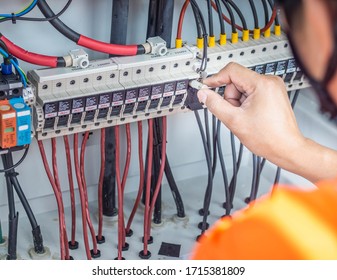 Engineer Checking For Abnormal Solar Power System Operation And Found That There Is A Lack Of DC Fuse, Resulting In A Reduced Capacity, Professional Engineer Concept About Solar Cell System.