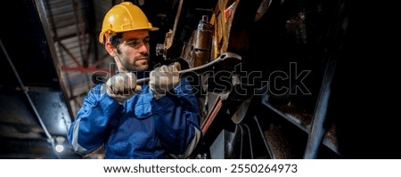 Engineer checking construction process railway and checking work on railroad station . Railway engineer checking machines in train station. Train engineer concept
