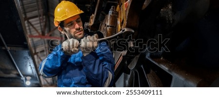 Engineer checking construction process railway and checking work on railroad station . Railway engineer checking machines in train station. Train engineer concept