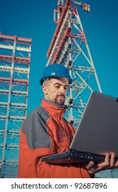 Engineer Computer Construction Site Stock Photo 92687896 | Shutterstock