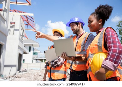 Engineer diversity teamwork checking and inspection house in property projects before delivered to the homeowner. Concept of construction and inspection work - Powered by Shutterstock - Get 15% off with code: PIKWIZARD15