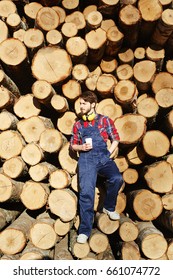 Engineer with drink having break for tea
