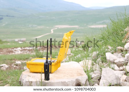 Engineer with the help of detonators triggered explosives on site