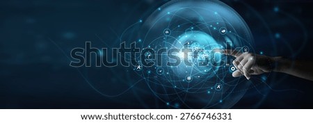 Engineer holding control panel. Automation uses technology to perform tasks with minimal human input, increasing productivity and reducing errors.