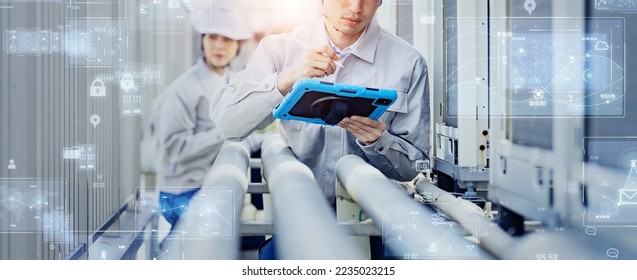 Engineer inspecting equipment and technology concept. - Shutterstock ID 2235023215