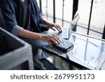 IT Engineer installing Hardware Equipment Development Facility Engineer  Maintenance computer Motherboard Electronic repair shop technology business.