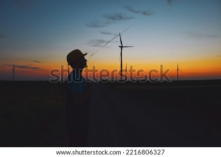 Similar – Image, Stock Photo Living wind power plant