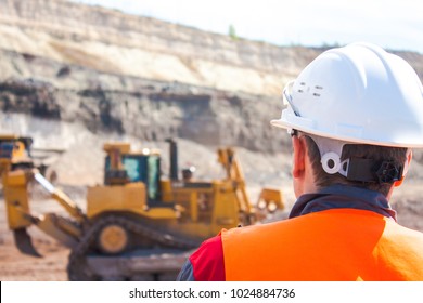 Engineer On Opencast Mining Quarry