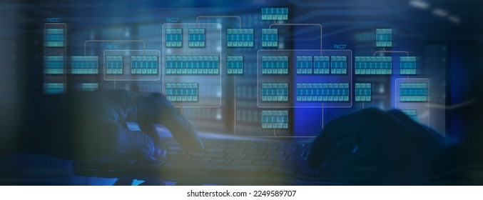 IT engineer plan and design new data center server room. Cloud technology, data processing concept.