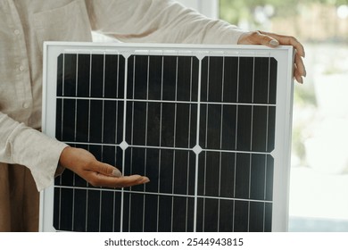 Engineer Presenting Solar Panel At Presentation