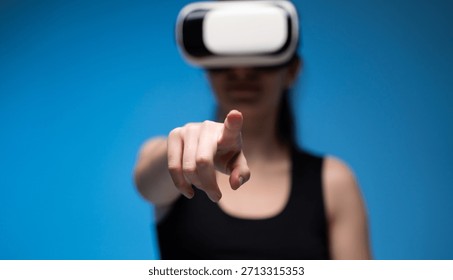 Engineer Reaching Toward Virtual Interface to Adjust 3D Architectural Layout in VR Workspace