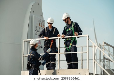 Engineer at Renewable Energy Windmill Farm, Harnessing Wind Power for Sustainable Electricity Generation, Advanced Technology to Support Green Energy Solutions, Eco-Friendly Alternatives Environment