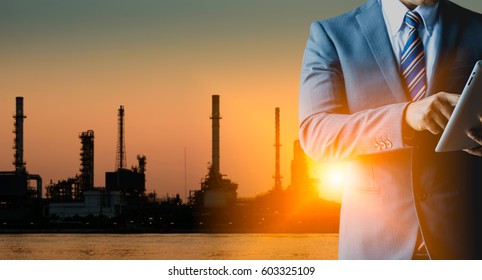 Engineer supervises refinery.
