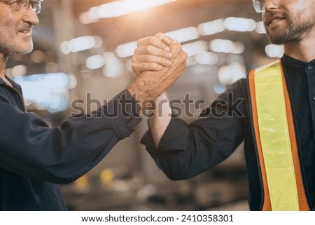Engineer Team dealing cooperation join hand together. Engineering group worker enforce teamwork working project successful