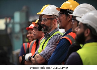 engineer team  full skill quality for maintenance and training  in industry factory worker , warehouse Workshop for factory operators, mechanical engineering team production.
