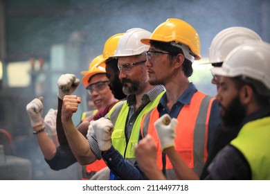 engineer team  full skill quality for maintenance and training  in industry factory worker , warehouse Workshop for factory operators, mechanical engineering team production. - Shutterstock ID 2114497718