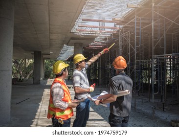 Engineer Team Is Investigating Construction Site.