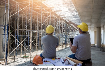 Engineer Team Is Investigating Construction Site.