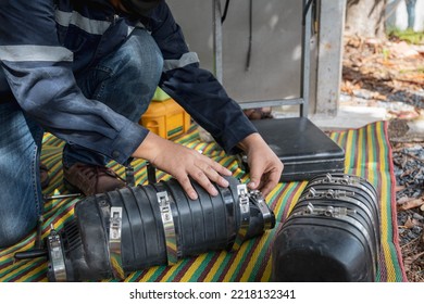 Engineer or technician are checking ODF or splitter for maintenance or adjust speed internet.