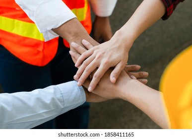 Engineer wearing mask , helmet standing cargo at the container yard and Check container integrity Before exporting products abroad. Shipping import, export industrial and logistics concept. - Powered by Shutterstock