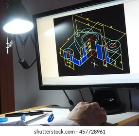 Engineer Working On Cad Design