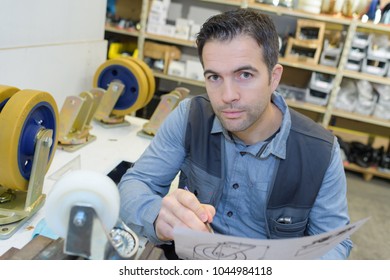 engineer working on project