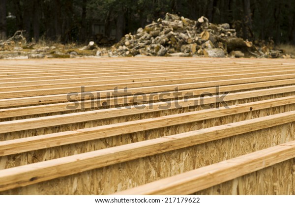 Engineered Wood Floor Joist Layout On Stock Photo Edit Now 217179622