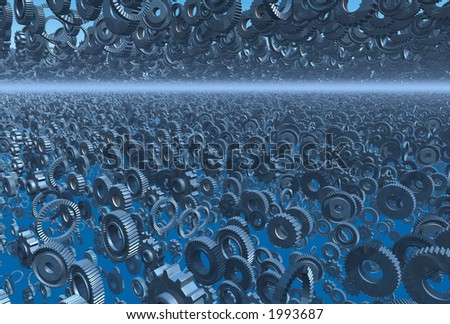 An engineering background with cogwheels. By adjusting the output level sliders in PhotoShop, effective text background for reports can be created