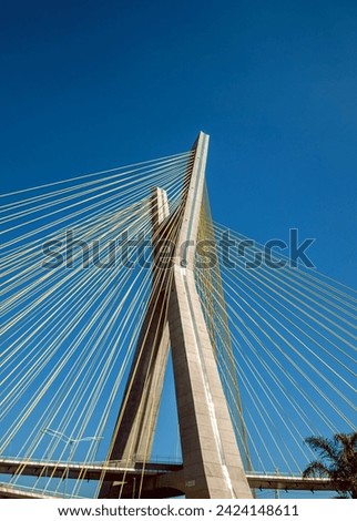 Engineering of a cable-stayed bridge made of concrete and tensioned steel cables