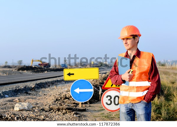 engineering construction company, is building a\
new road Working