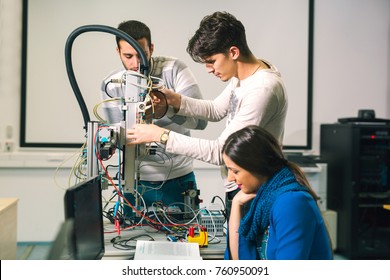 Engineering Robotics Class Teamwork By Young Students