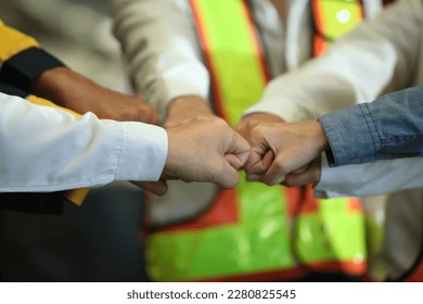 engineering team working on site 