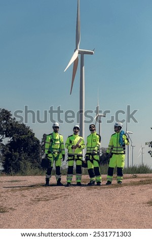 The engineering and technical team is preparing to install a large wind turbine to convert wind energy into electricity