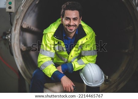 Similar – Image, Stock Photo A happy miner inside a mine in Cerro de Paso