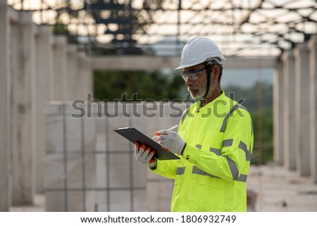 Engineering working in the construction site