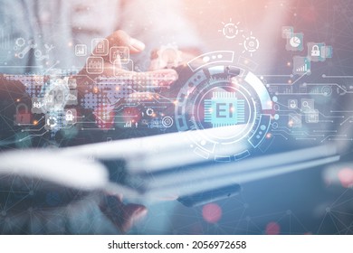 Engineers or business people use Virtual Media Ae technology to manage online business systems in corporate networks. network business processing concept
 - Shutterstock ID 2056972658