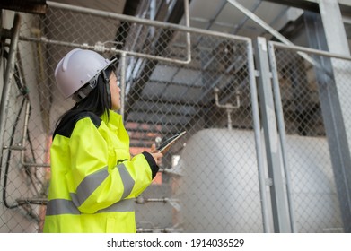 Engineers Work Place To Keep Liquid Helium,preventive Maintenance Schedule Checking,Thailand People