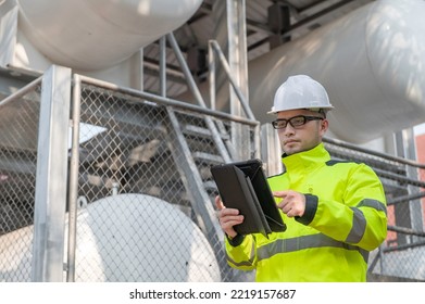 Engineers Work Place To Keep Liquid Helium,preventive Maintenance Schedule Checking,Thailand People