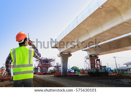 Engineers are working on road construction Foto stock © 