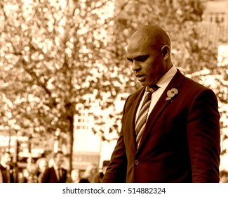 England, Bristol - November 13, 2016: Marvin Rees Bristol Mayor On Remembrance Sunday 