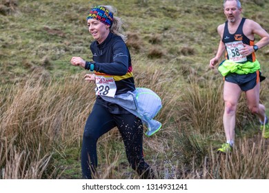 England, Cumbria, Ennerdale, 16th February 2019, Jarrett's Jaunt Fell Run, Competitors Competing Hard