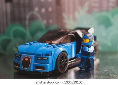 England. Derbyshire. 2/5/2019. LEGO Bugatti With Man.
