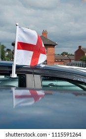 England Flag On Car Window