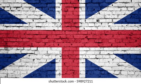 England flag painted on a brick wall